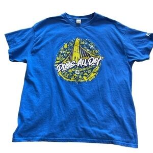 Dubs Golden State Warrior All Day Blue Graphic Shirt Size XL EUC #1248